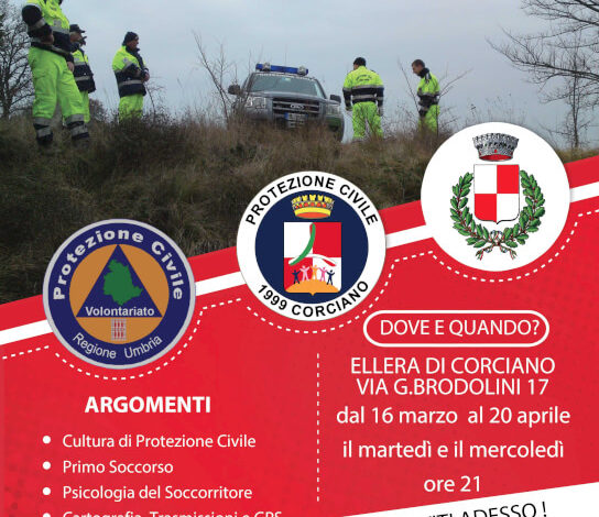 Aperte le iscrizioni per il 14° Corso Base di Protezione Civile
